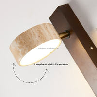 Applique murale LED en travertin Chambre à coucher Pierre Texture naturelle poreuse Style rustique Économie d'énergie Certifié CE Taille personnalisée disponible