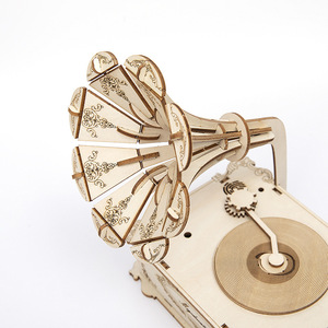 Wooden Music <b>Box</b> 3D <b>Puzzle</b> Laser Cut DIY Craft Rotating Home Decoration Gift - Product Image 4