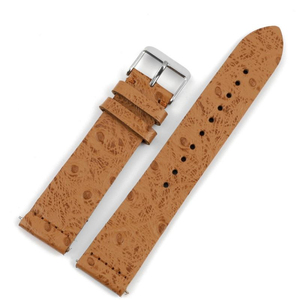 Correa de Reloj de Cuero Genuino con Patrón de Avestruz, Personalizada OEM, Corte de Precisión, Correa de Reloj de Cuero de Lujo de Liberación Rápida, 18mm 20mm 22mm 24mm - Product Image 6