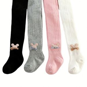 Çocuk külotlu sonbahar yeni bebek kız tozluk penye pamuk çift iğne bebek açık dosya pantolon tayt - Product Image 1