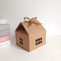 Boîte à biscuits en papier kraft en forme de maison, impression personnalisée, écologique, pour pâtisserie aux fraises, pour boulangerie