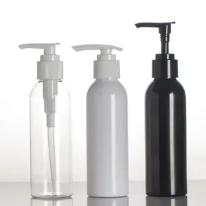 Bottiglia di lozione per shampoo vuota ambra nero bianco PET bottiglia di lozione per toner per il corpo in plastica bottiglie di plastica per shampoo e bagnoschiuma