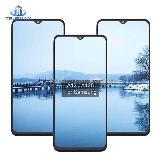 Truemax Display Complete With Frame for Samsung Galaxy A12 Mobile Phone LCD Screen Digitizer Assembly A125 Smartphone TEMX