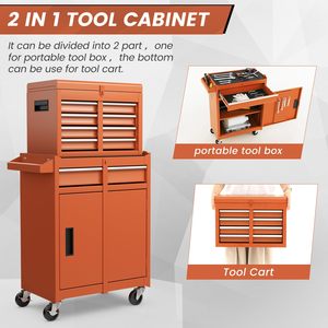 Armoire à 5 tiroirs avec organisateur amovible, chariot à outils roulant <span class=keywords><strong>de</strong></span> 76 cm, verrouillable, robuste, pour <span class=keywords><strong>garage</strong></span> et atelier - Product Image 5