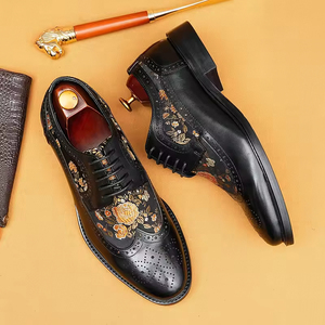 Zapatos de Vestir de Cuero Genuino para Hombre, Lujosos, Impermeables, Ligeros, Transpirables, Formales, Cómodos, Casuales, Retro, para Negocios - Product Image 4