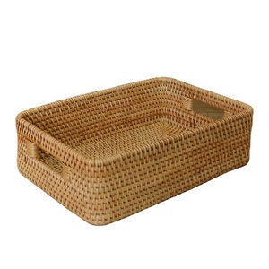 Oriental Hot Selling Handmade Rattan Storage Basket Desktop Storage Basket Restaurant Plate Decoration Durable