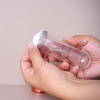 Flacon vide en PET de 50 ml pour capsules, base or rose, conteneur transparent en plastique pour huiles essentielles, compatible sérigraphie