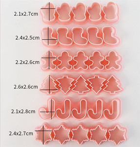 6Pcs Mini Cá Tim Hoa Xương Chân Bánh Quy Cắt Giáng Sinh Halloween Cookie Cutter Khuôn Điều Trị Nhựa Nhỏ Cookie Cutter - Product Image 6