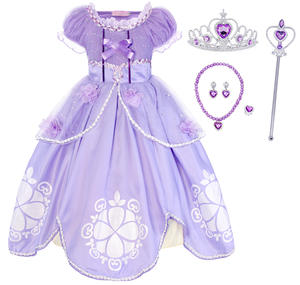 Costume de princesse <span class=keywords><strong>Sofia</strong></span> fantaisie, robes de princesse pour filles, costume de princesse Raiponce pour filles, costume de cosplay pour enfants, costumes de télévision et de cinéma - Product Image 3