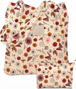 Sacs fourre-tout en nylon tissé recyclé, esthétique tendance, personnalisables, lot de 2, pour le shopping et la gym, taille moyenne, portables, avec sangle à boucle - Product Image 1