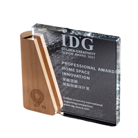 Trophée en cristal haut de gamme avec lettre d'autorisation, médaille personnalisée gravée, plaque d'honneur en bois et cristal, cadeaux promotionnels, cadeaux de bienvenue