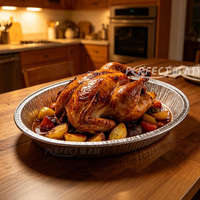 Grande plaque de cuisson jetable en PET et aluminium pour dinde, recyclable, qualité alimentaire, impression de logo personnalisée, robuste