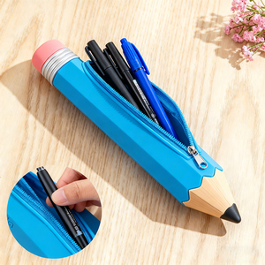 Hot Bán Tùy Chỉnh Silicone Trường Bút Chì Trường Hợp Pouch Dây Kéo Trẻ Em Sinh Viên Dễ Thương Hình Phim Hoạt Hình Thiết Kế Có Thể Gập Lại Lưu Trữ Túi - Product Image 2