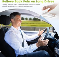 Coussin de soutien lombaire pour voiture en mousse à mémoire de forme, ergonomique, respirant et réglable, pour soulager les douleurs dorsales pendant la conduite