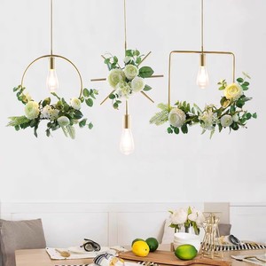 Plafonnier décoratif suspendu grande plante verte moderne Led salle à manger lustre lumière pour salon moderne pendentif - Product Image 4