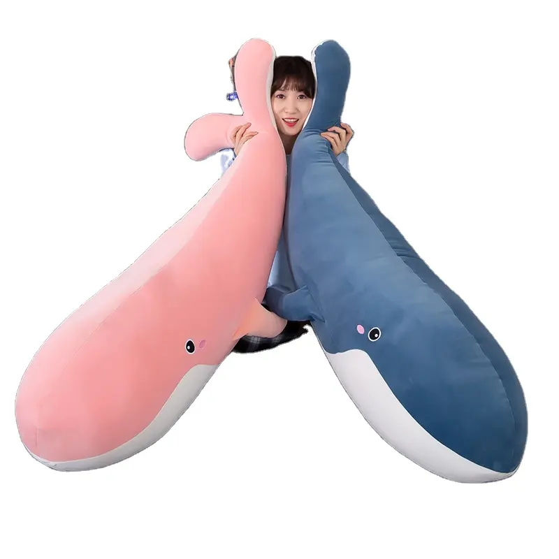 Big simulation cute giant whale shark stuffed kid toys great white custom logo cartoon pink blue soft plush shark toy