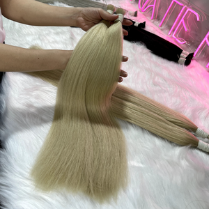 Extensions de cheveux humains vietnamiens vierges 100% couleur personnalisée en vrac à double tirage pour femmes - Product Image 4