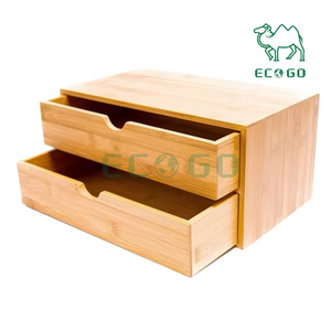Multi Function <b>Drawer</b> Organizer Home Bamboo Storage Box Modern <b>Desk</b> Tabletop <b>Wooden</b> Storage - Product Image 1