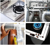 Ruban adhésif en aluminium pour joints de conduits, étanchéité contre l'humidité, anti-fuite, imperméable, ruban en aluminium argenté
