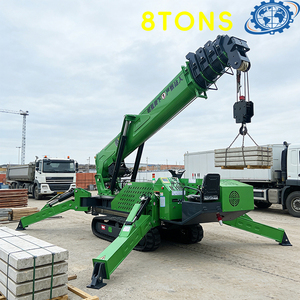 Grue araignée sur chenilles de 8 tonnes, mini-grue mobile pour espaces étroits, télécommande en option - Product Image 1
