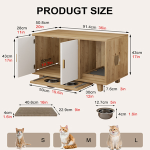 Mobiletto <span class=keywords><strong>per</strong></span> lettiera <span class=keywords><strong>per</strong></span> gatti <span class=keywords><strong>in</strong></span> <span class=keywords><strong>legno</strong></span> stile nordico all'ingrosso con tisaracce, multiuso, come casetta <span class=keywords><strong>per</strong></span> gatti e comodino contenitore - Product Image 6