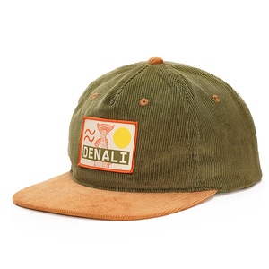 Casquettes Snapback non structurées en velours côtelé à 5 panneaux avec patch tissé et logo brodé personnalisé - Product Image 4