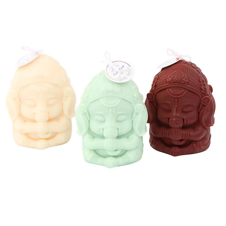 YS Big Size Ganesh Candle Mold Wax Melt Mould Ganesa Silicone Candle Decorated Resin Crafts Gyspum Statue Egyptian Elephant Mold
