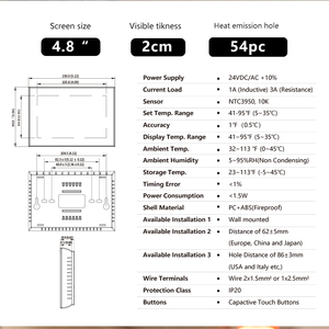 <span class=keywords><strong>Termostato</strong></span> WiFi Beca BHP-8000 24V Modbus per Pompa di Calore, Integrazione HVAC Domestico e BMS, <span class=keywords><strong>Termostato</strong></span> Intelligente <span class=keywords><strong>Wireless</strong></span> Tuya in ABS - Product Image 4