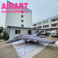 Ballon publicitaire gonflable en forme d'avion gris