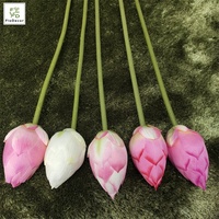 Vente en gros de fleurs artificielles de lotus en soie graines de lotus en feuille de lotus pour la décoration de la maison de l'étang de la piscine du temple de bouddha