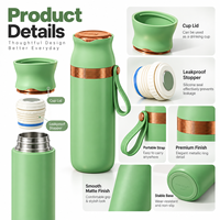 Bouteille isotherme en acier inoxydable 316, garde au chaud et au froid, anti-fuite, avec couvercle, portable, pour le sport et les voyages