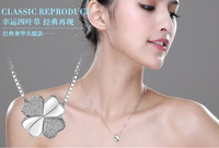 Collier Trèfle à Quatre Feuilles en Argent 925, Nouvelle Chaîne Bijoux de Mode, Vente en Gros pour Femmes