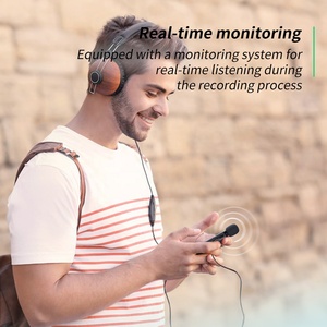ไมโครโฟนไร้สายแบบพกพา 2in1 พร้อมกล่องชาร์จขนาดเล็ก 2.4GHz ไมค์หนีบปกเสื้อ สำหรับบันทึกเสียงในสตูดิโอและสัมภาษณ์ - Product Image 4