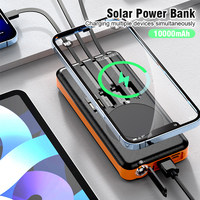 Banco de Energía Solar Portátil de 10000mAh, Cargador Inalámbrico Magnético, Batería Externa de Carga Rápida