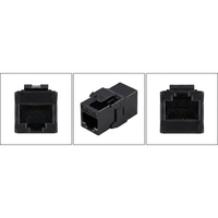 Conector Keystone Cat6 Profesional Negro, Módulo de Red RJ45 sin Herramientas, Placa de Pared con Código de Color para PC, Panel de Conexión sin Soldadura