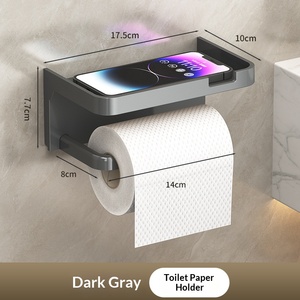 Porte-<span class=keywords><strong>papier</strong></span> <span class=keywords><strong>toilette</strong></span> <span class=keywords><strong>mural</strong></span> rectangulaire moderne en plastique écologique avec support carré pour salle de bain et toilettes - Product Image 3