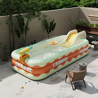 Piscine Gonflable PVC Personnalisée pour Enfants et Adultes avec Mini Toboggan, Jouet Aquatique pour Jardin Familial à Domicile, Été en Fête