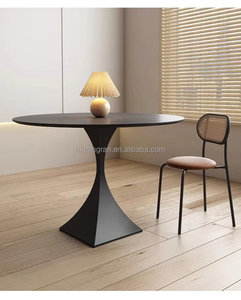 Ensemble table et chaises de salle à manger rétro français en panneaux massifs, design moderne mi-siècle Wabi-sabi, 6 places, écologique et minimaliste - Product Image 2