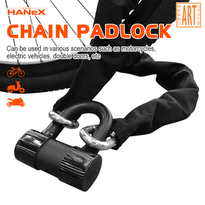 Crochet de sécurité en acier renforcé et durci, tissu, 12 mm, cadenas de chaîne pour moto, vélo, alarme 120 dB, <span class=keywords><strong>antivol</strong></span>, cadenas de chaîne - Product Image 1