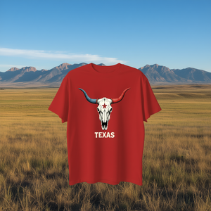 Camiseta de Mujer con Estampado de Calavera de Vaca de Texas, Corte Regular Informal, 100% Algodón, Cuello Redondo, Manga Corta, para Todas las Temporadas - Product Image 2