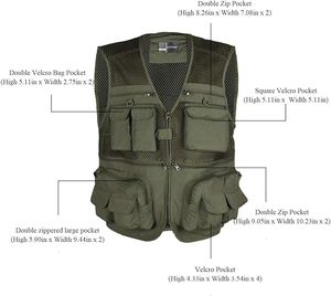 Gilet d'été pour homme imprimé pour <span class=keywords><strong>photographe</strong></span>, chasse, pêche, activités de plein air, multi-poches, maille respirante - Product Image 4