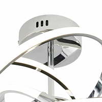 Lámpara de Techo Moderna LED Nathalia de 56W, Cromada, Elegante, Tamaño Mediano, 4000K, Control de Interruptor de Calidad, Base de Acero de Montaje Superficial para el Hogar