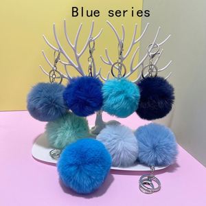 Llavero de piel sintética de conejo Rex en stock, bola de peluche de 6/8/10 cm, accesorios para zapatos, sombreros y ropa, exclusivamente para ventas transfronterizas - Product Image 1
