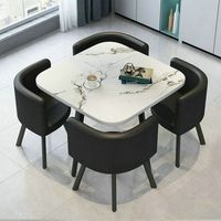 Table à manger ronde en bois élégante et moderne, hauteur réglable, assemblée pour la maison, le bureau, l'appartement, le salon, l'hôtel, 4 places