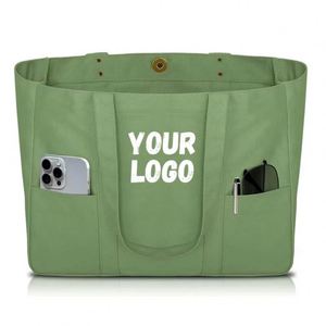 Bolsa de Lona Multifuncional con 2 Bolsillos Delanteros, Funda para Portátil, Resistente, para Uso Diario, con Logotipo Personalizado para Promociones - Product Image 2
