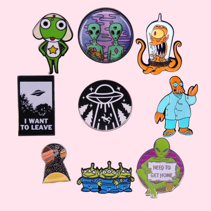 Alien Perlu untuk Mendapatkan Rumah Quot Enamel Pin Kustom Kapal Bros Kerah Pin Lencana Ransel Perhiasan Pin