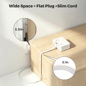 Multiprise américaine 4 prises CA, 2 ports USB-A, 2 ports USB-C (PD20W), câble de 1,5 m, PC ignifuge durable IP41, 10-15A, pour maison et bureau - Product Image 3
