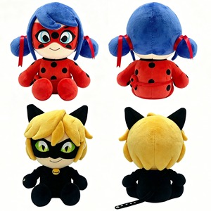 Jouets en peluche Miraculou <span class=keywords><strong>Ladybug</strong></span> & Cat <span class=keywords><strong>Noir</strong></span>, poupées en peluche douces pour enfants, cadeau pour les fans - Product Image 1