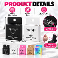 Fil de Mappage des Sourcils Pré-encré Rose 10m en Nylon pour le Styling, la Lamination et la Teinture des Sourcils – Idéal pour Salons de Beauté et Artistes