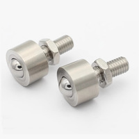 Roulement à billes universel QDE41 en acier inoxydable 304, type vis à billes, avec écrou de fixation, base plate, finition blanchie